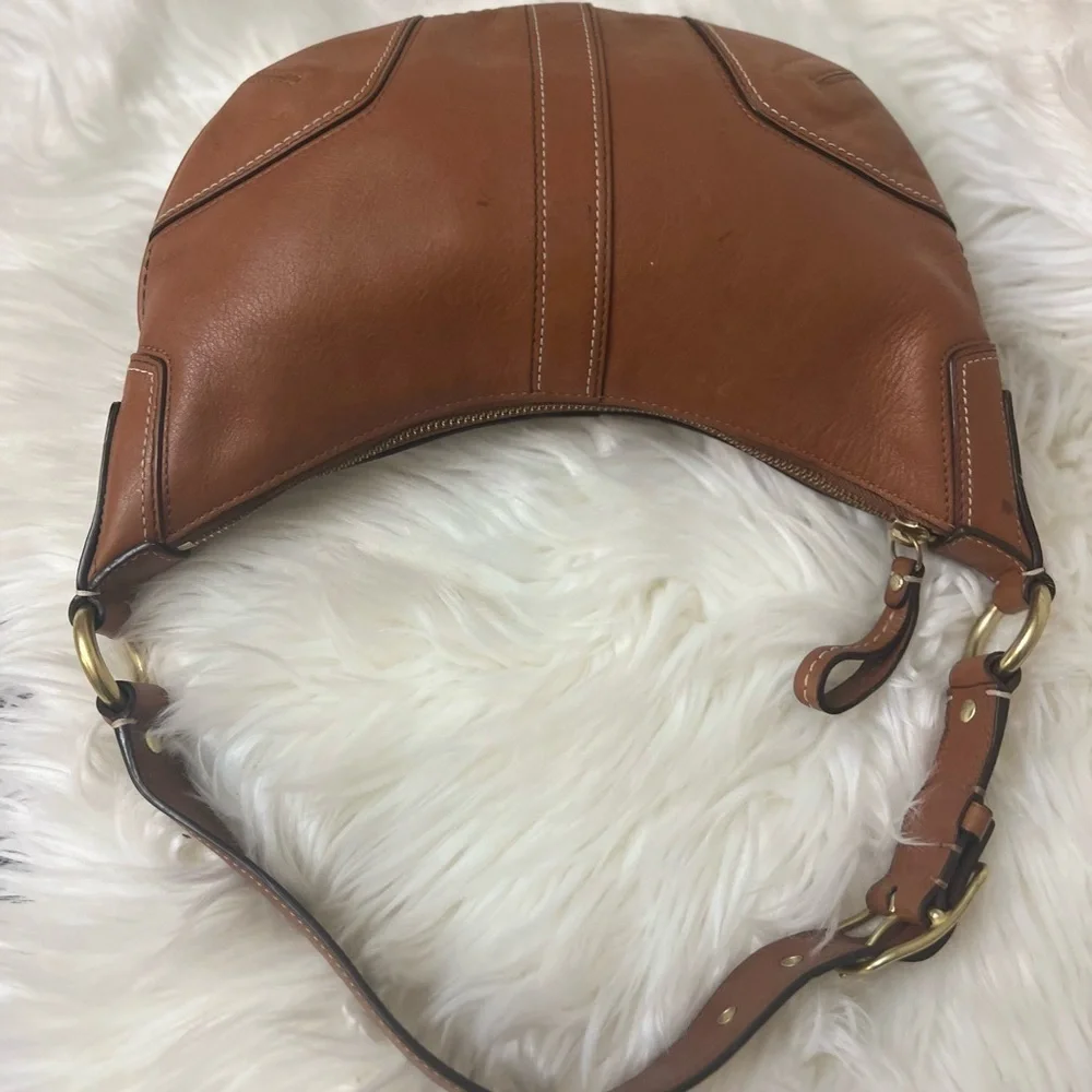 Vintage Coach Hampton Hobo Shoulder Bag Leather 11372 Tan Vintage Y2K